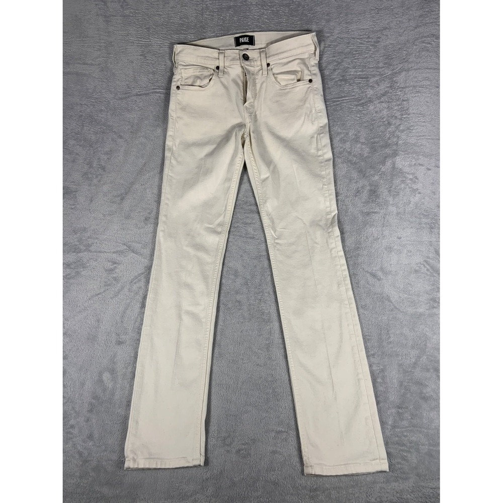 Paige Jeans Mens 31x31.5 Cream White Slim 5 Pocket Pants Size 31